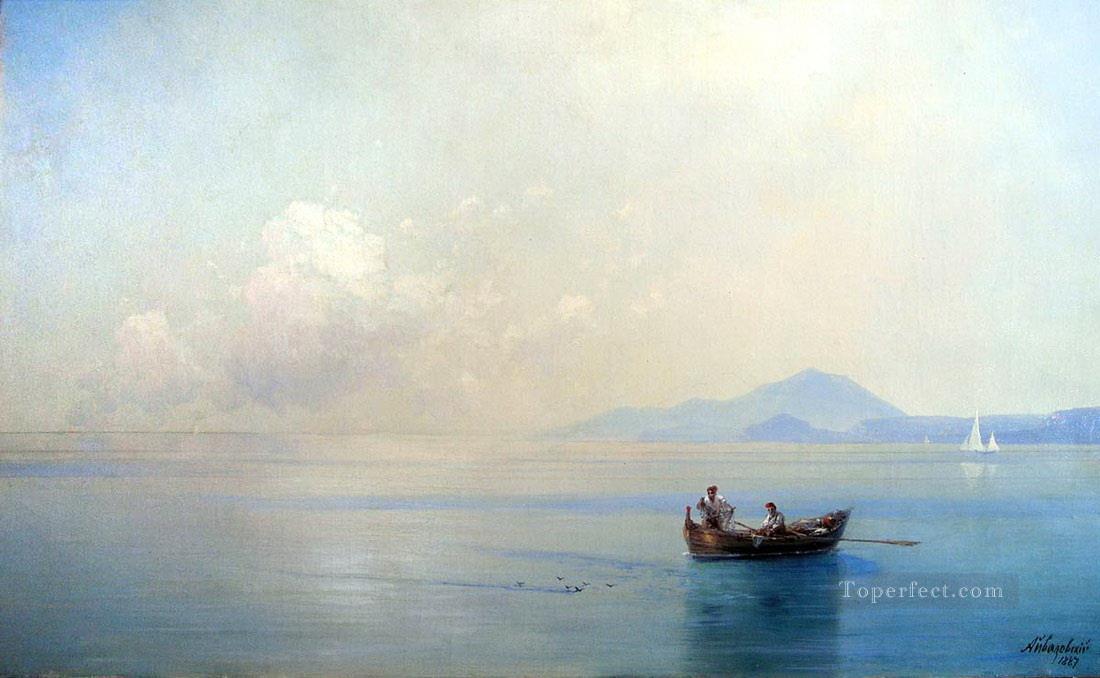Mar tranquilo paisaje con pescadores 1887 Ivan Aivazovsky ruso Pintura al óleo